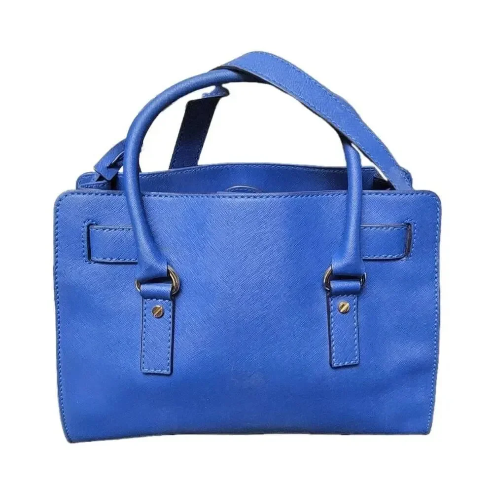 MICHAEL KORS Hamilton Blue Saffiano Leather Satchel w/Padlock